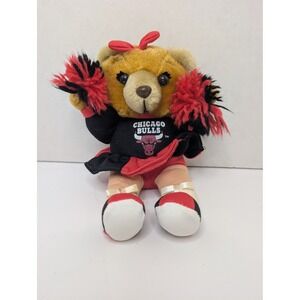 Vintage Chicago Bulls Cheerleader Plush Bear Play-By-Play NBA Basketball 10 inch